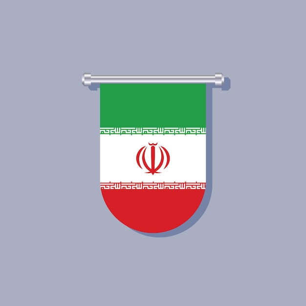 イランの旗テンプレートのイラスト