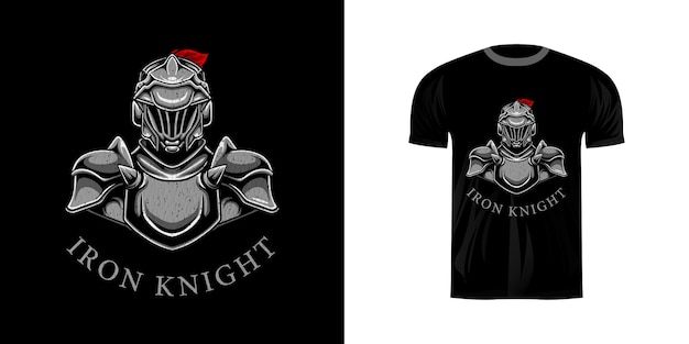 Vector illustration iron knight for tshirt design