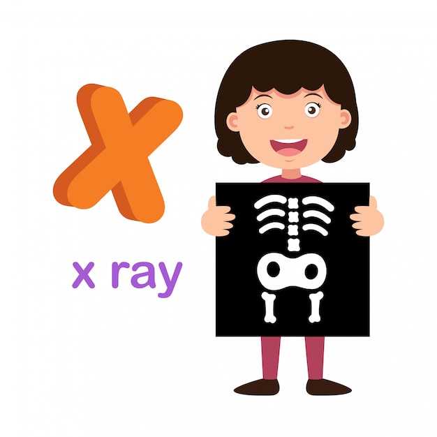 Illustration isolated alphabet letter x x-ray,