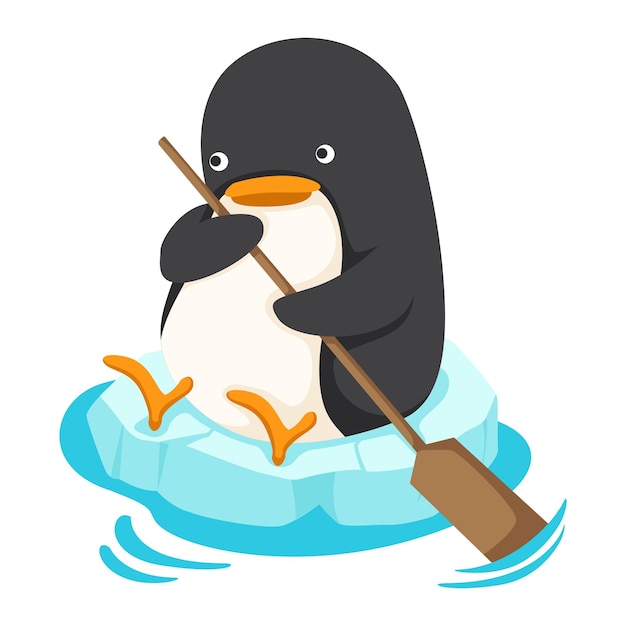 Vector illustration of isolated cartoon penguin vector