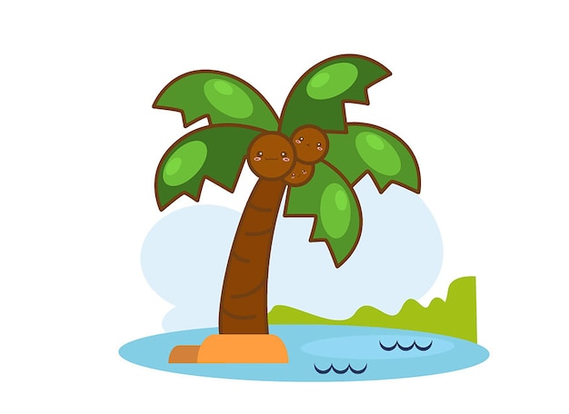 Illustration of isolated palm trees 