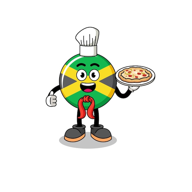 Illustration of jamaica flag as an italian chef