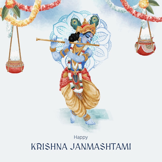 Vector illustration for janmashtami