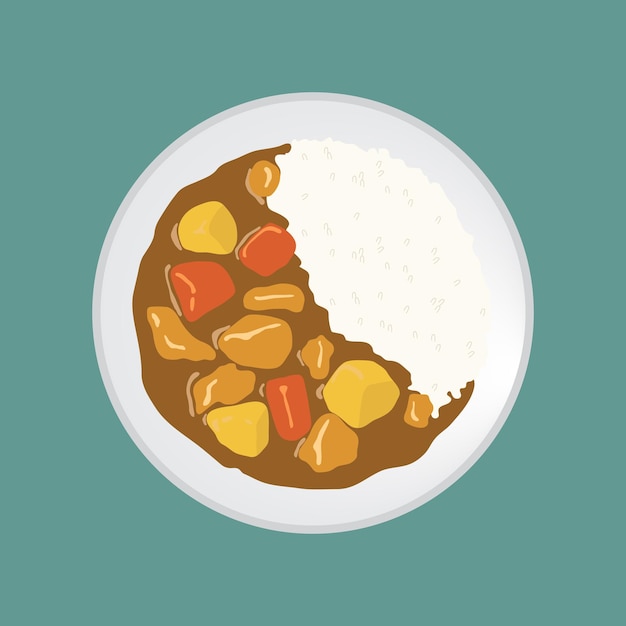 Illustrazione di un cibo curry giapponese