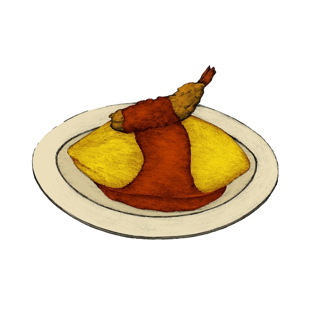 Vector illustration of japanese dish