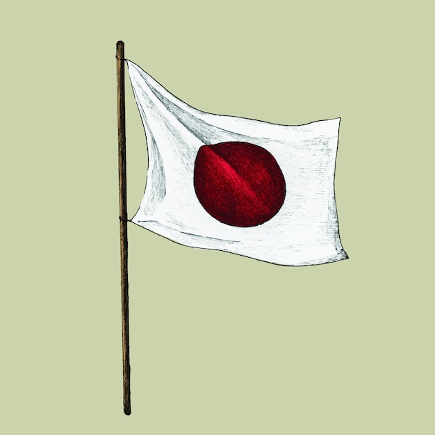 Vector illustration of japanese flag