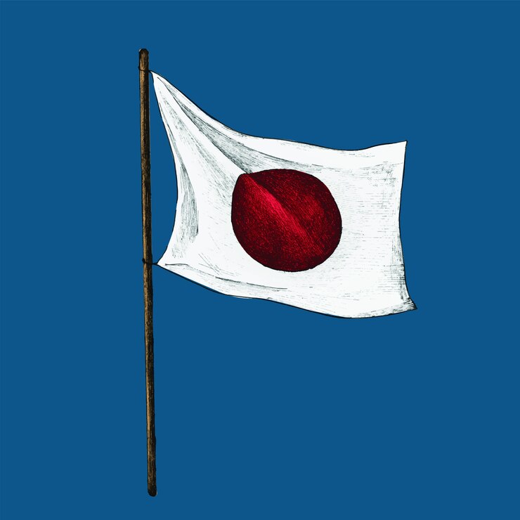 Vector illustration of japanese flag
