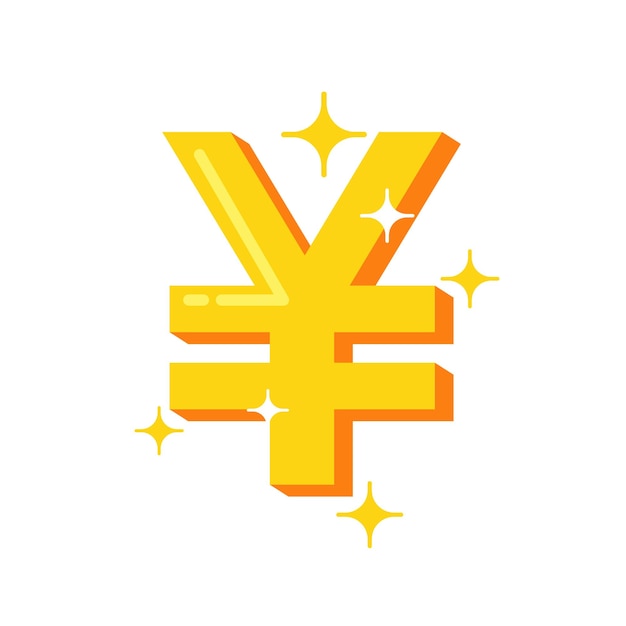 Illustration of a Japanese yen symbol business or financial illustration vector graphic asset