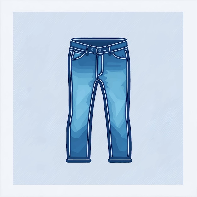 Illustrazione dell'icona dei pantaloni jeans vettore di indumenti di abbigliamento casual alla moda e alla moda