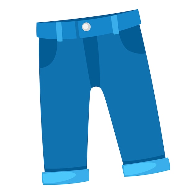 Illustration of jeans white on background vector