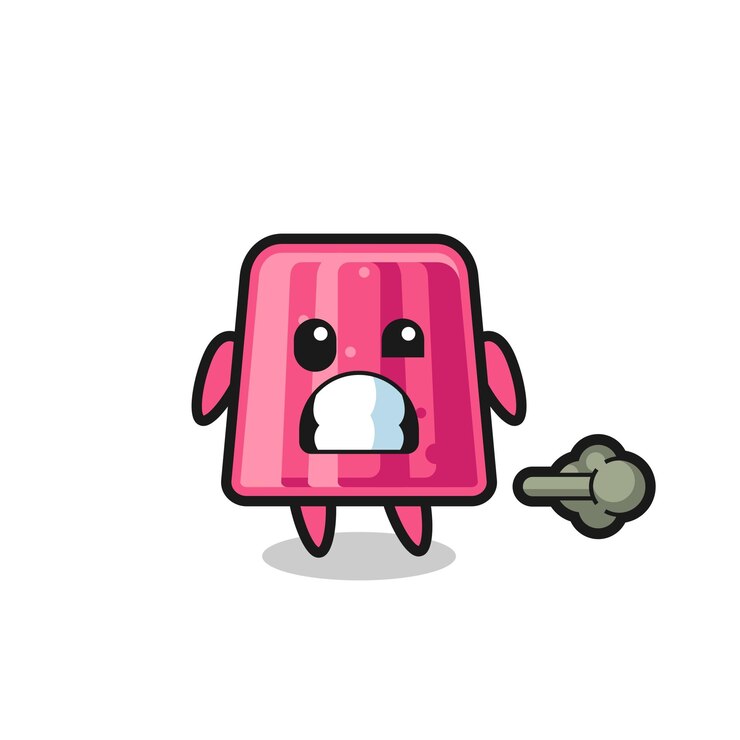 Vector the illustration of the jelly cartoon doing fart