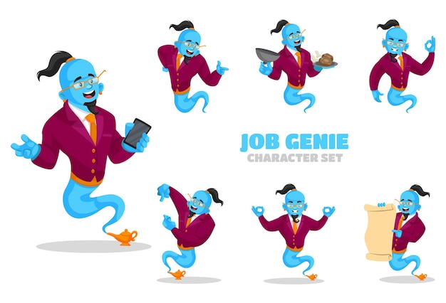 Illustrazione di set di caratteri genie di lavoro