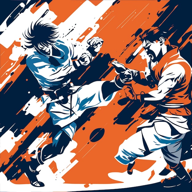 illustration judo fight sport karate