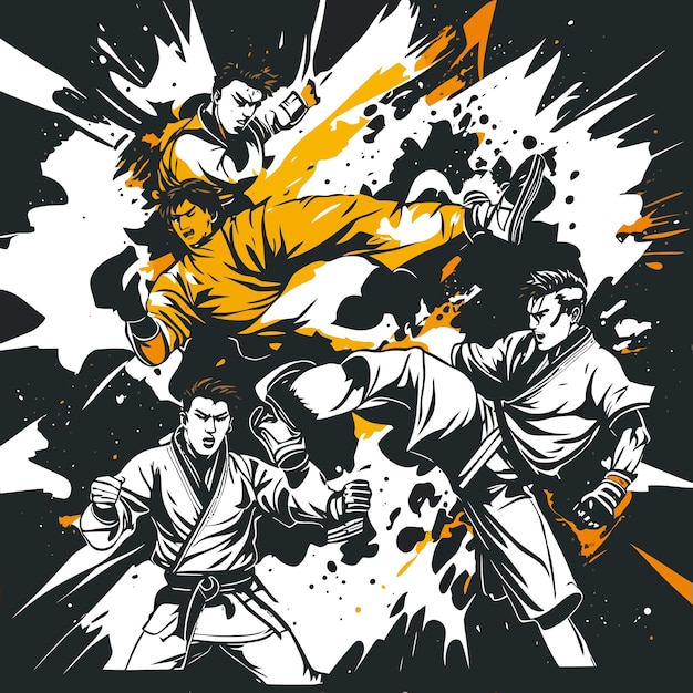 Illustrazione judo lotta sport karate