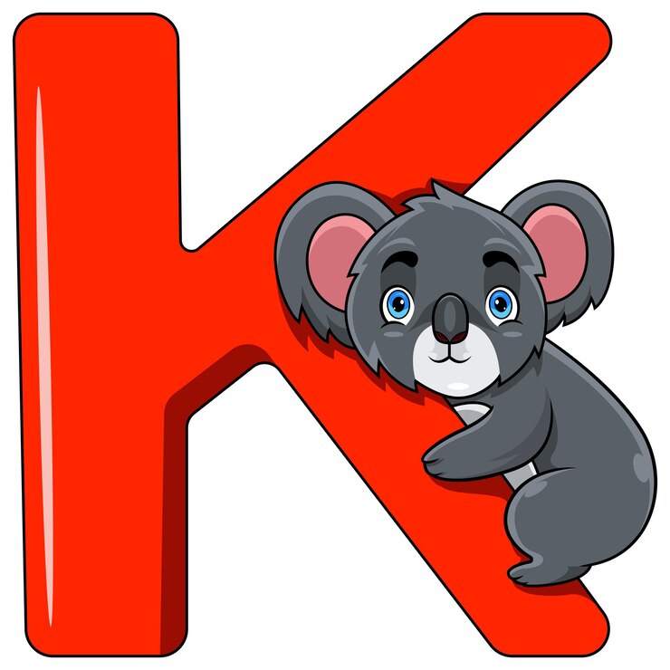 Illustration of K letter for Koala