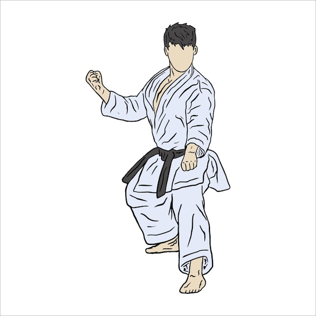 Vector illustration karate character vector