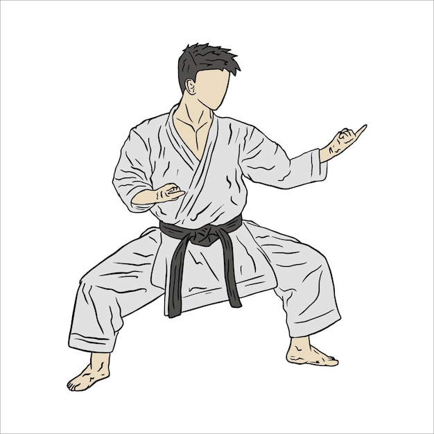 illustration karate character vector