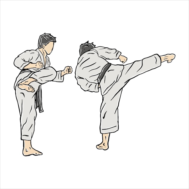 illustration of karate figter vector