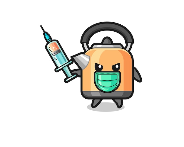 Vector illustration of the kettle to fight the virus
