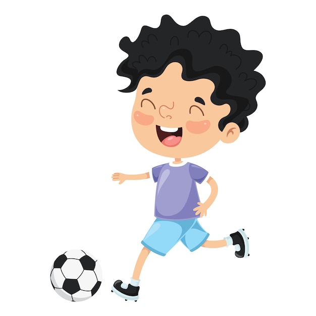 子供の遊びサッカーのイラスト