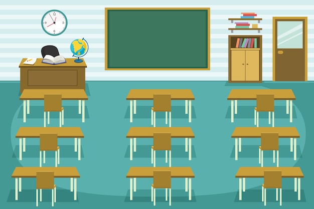 Vector illustration of kids classroom