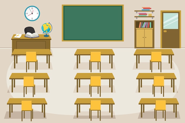 Vector illustration of kids classroom