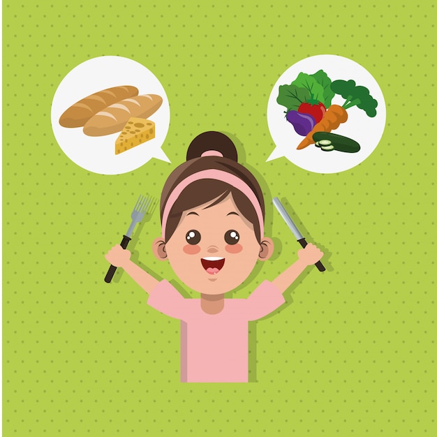 Illustration of kids menu, food and nutrition related