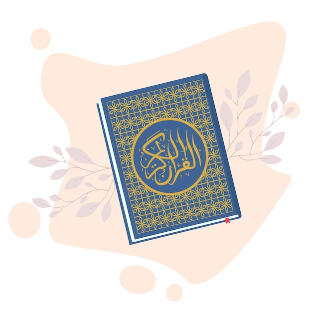 Illustration of the koran with arabic calligraphy