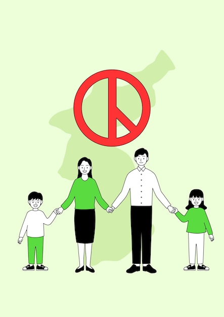 韓国の選挙のシンボルと家族のイラスト