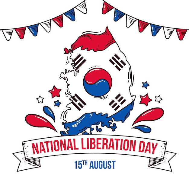 Vector illustration for korean national liberation day celebration