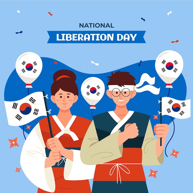 Vector illustration for korean national liberation day celebration