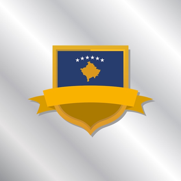 Vector illustration of kosovo flag template