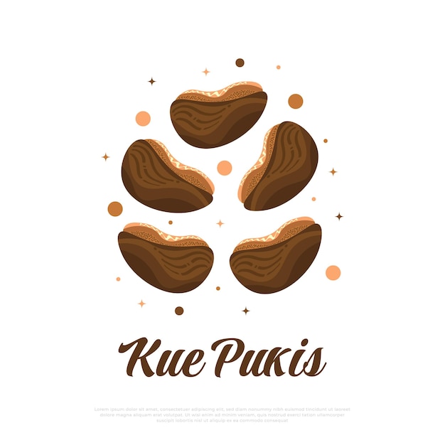 Illustration of Kue Pukis Indonesian Traditional Cake Kue Pancong Vector Illustration