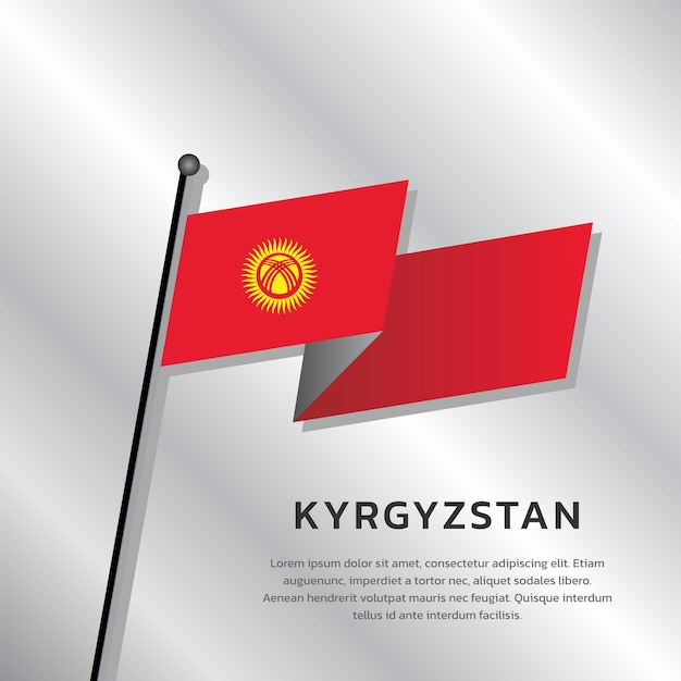 Illustration of Kyrgyzstan flag Template