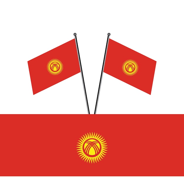 Illustration of Kyrgyzstan flag Template