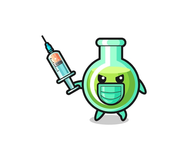 Illustration of the lab beakers to fight the virus