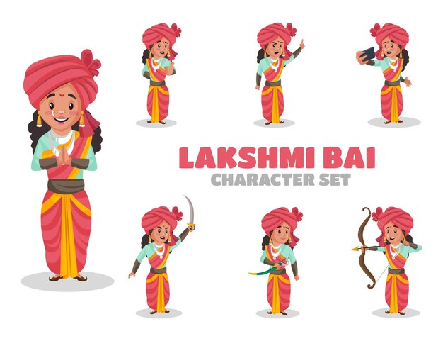 Illustrazione di lakshmi bai character set