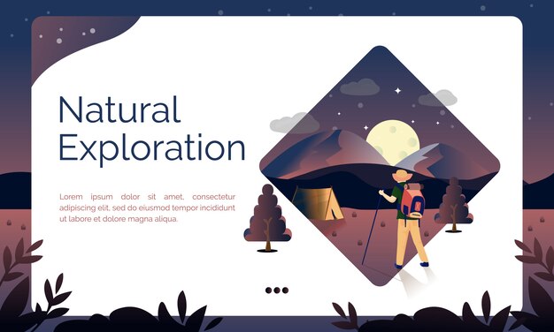 Illustration for landing page, Natural exploration