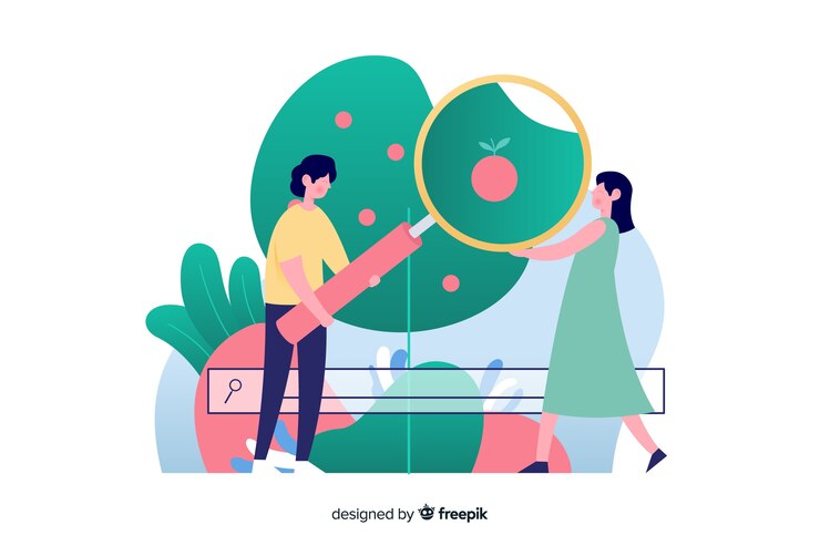 Vector illustration for landing page with search concept