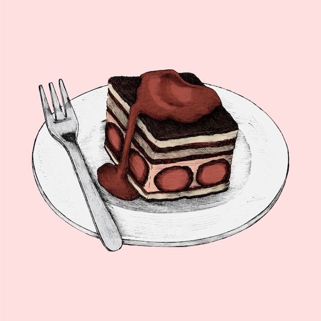 層状ケーキのイラスト