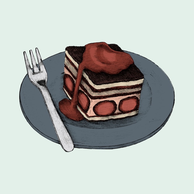 層状ケーキのイラスト