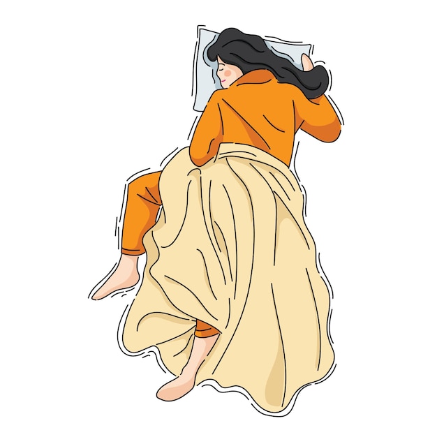 illustration of lazy women on world sleep day