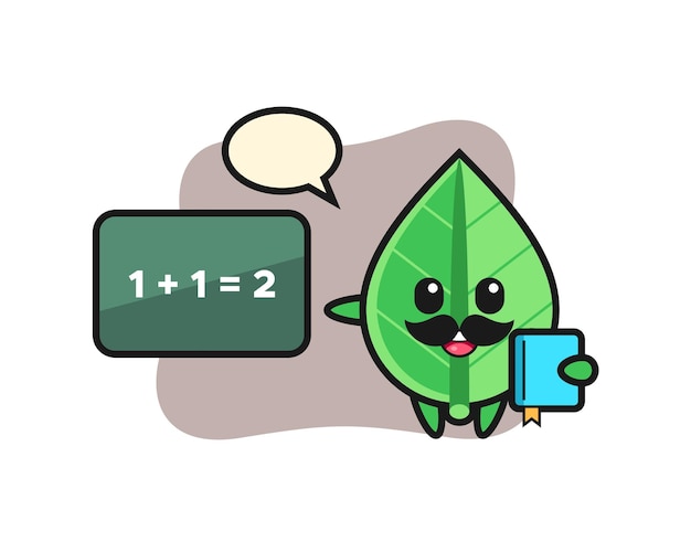 Illustration of leaf character as a teacher