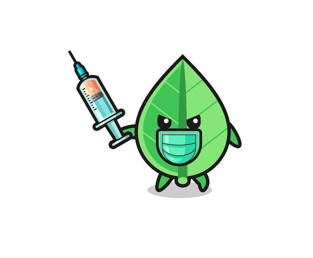 Illustration of the leaf to fight the virus cute design