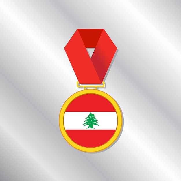レバノンの旗テンプレートのイラスト
