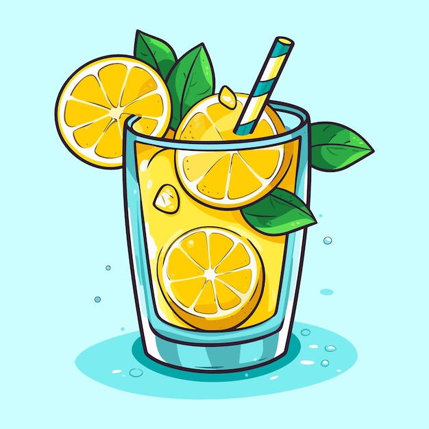 Illustration of lemon and lemon juice