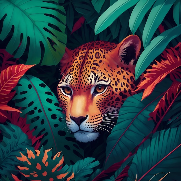 Vector illustration leopard animal wild series 3 vector images with ai generated