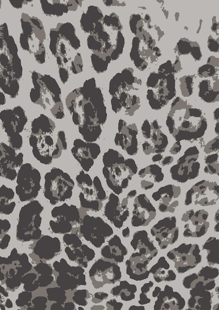 Vector illustration of leopard skin pattern vector black pattern on grey isolated