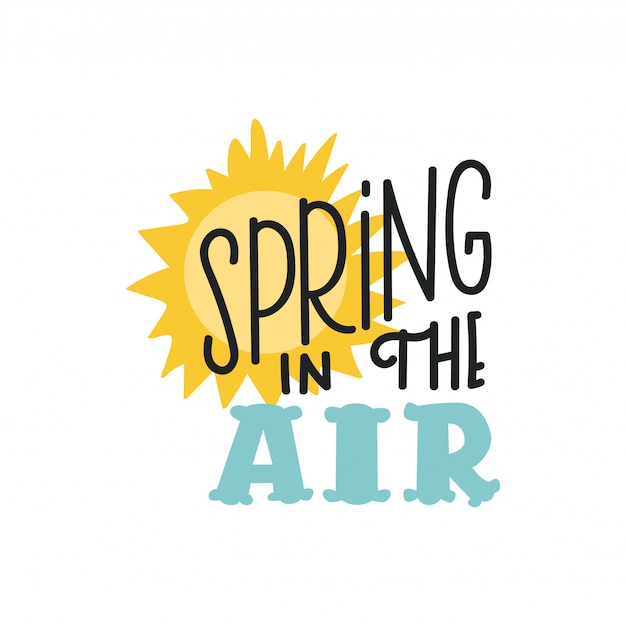 Vector illustration, lettering spring