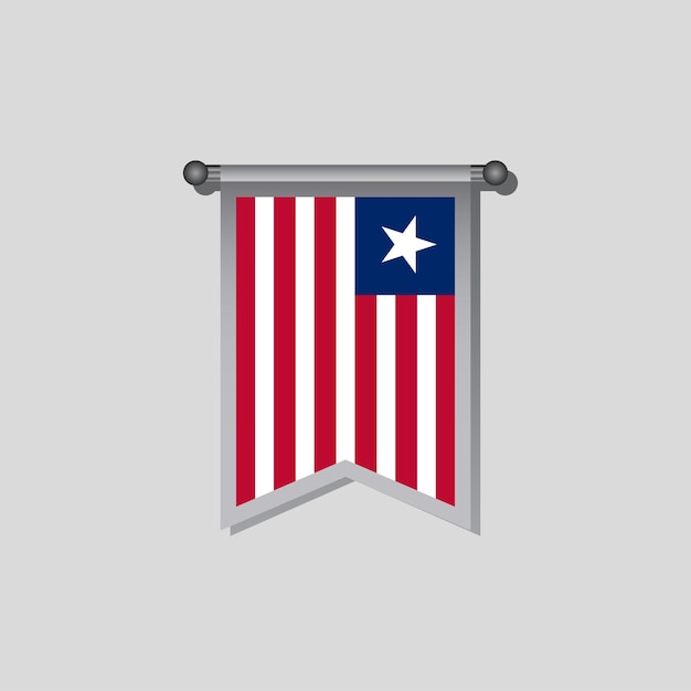 Vector illustration of liberia flag template